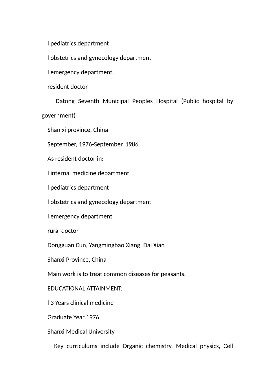 2024优秀医生英文简历模板_第3页