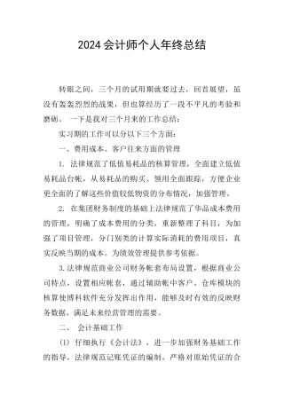 2024会计师个人年终总结