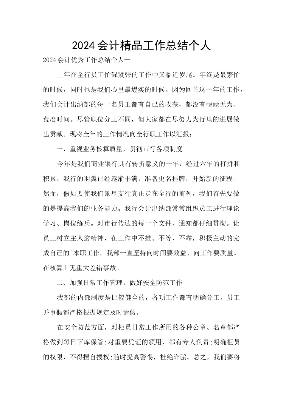 2024会计精品工作总结个人_第1页