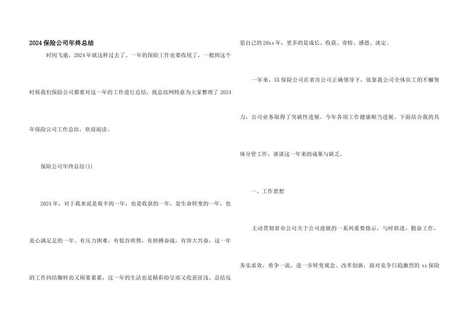 2024保险公司年终总结_第1页