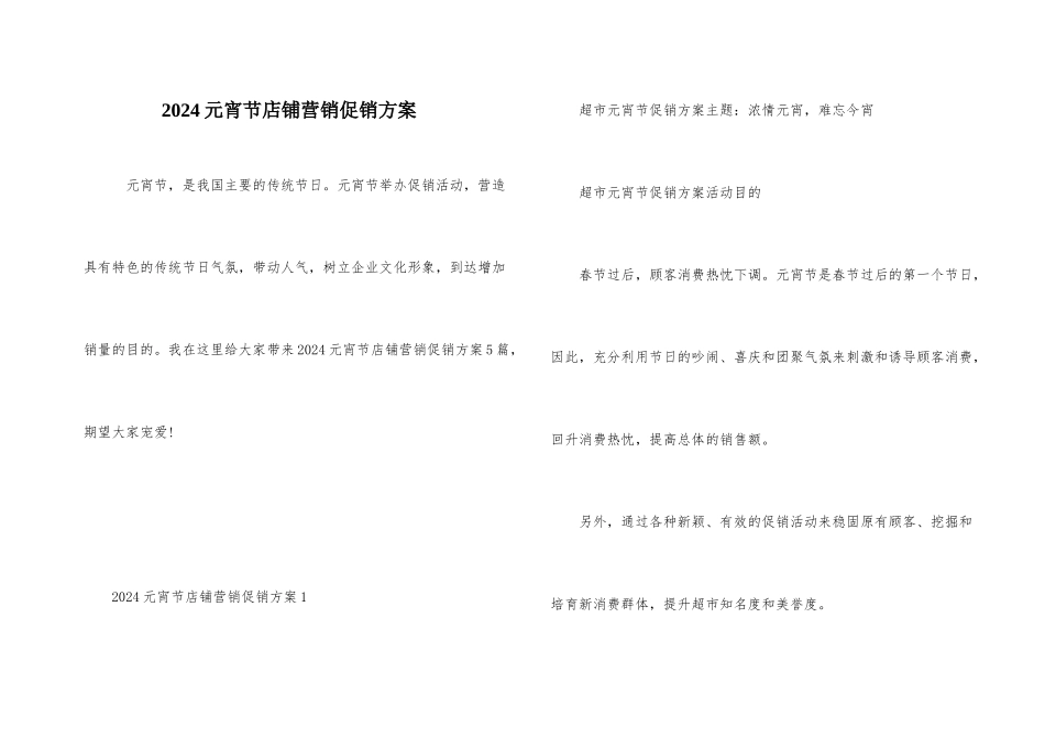 2024元宵节店铺营销促销方案_第1页