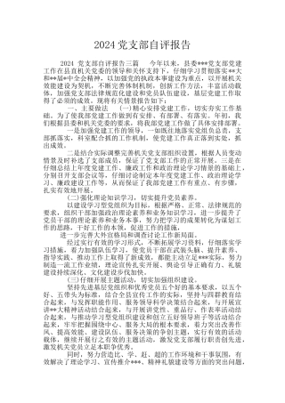 2024党支部自评报告