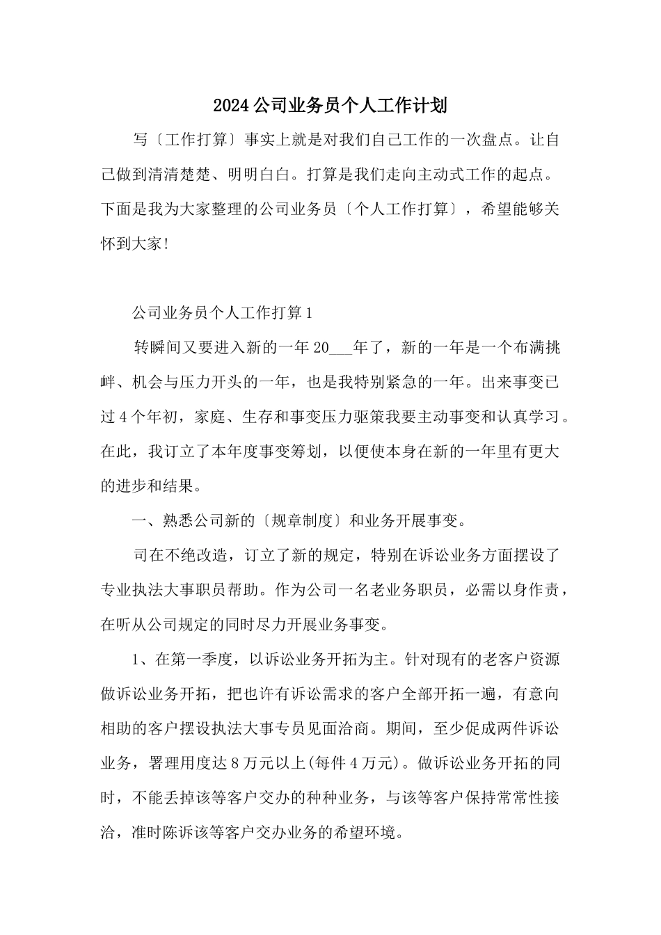 2024公司业务员个人工作计划_第1页