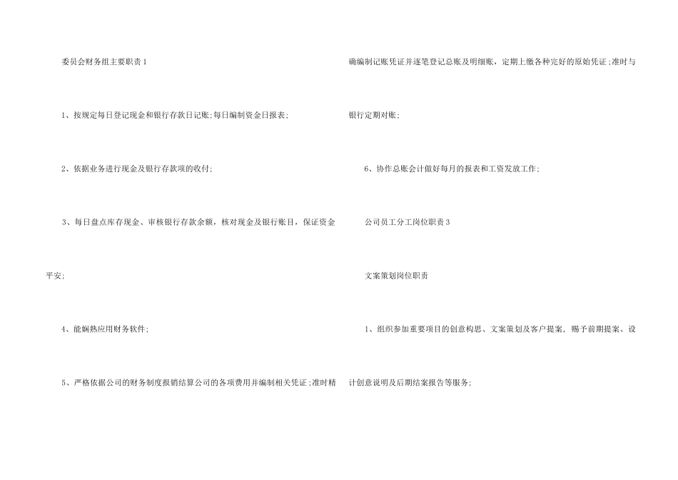 2024公司员工分工岗位职责10篇_第2页