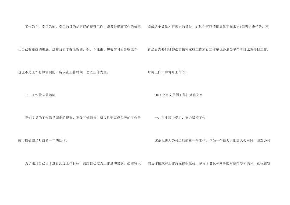 2024公司文员周工作计划_第3页