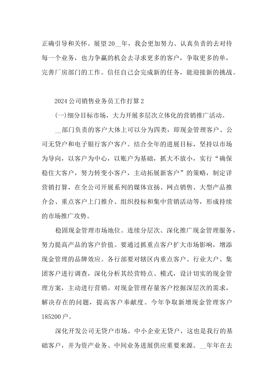 2024公司销售业务员工作计划模板_第3页