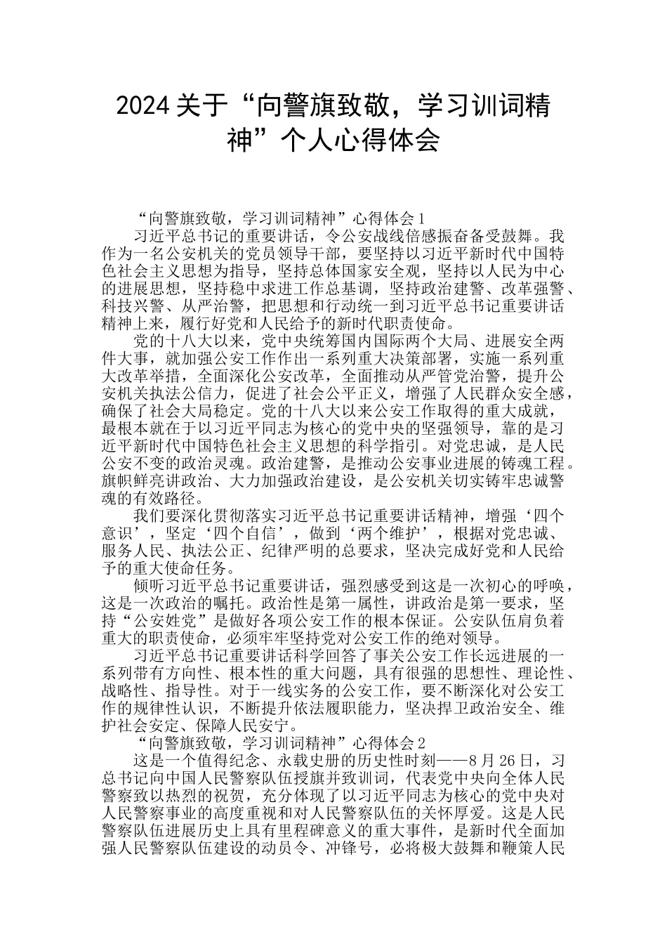 2024关于“向警旗致敬_第1页