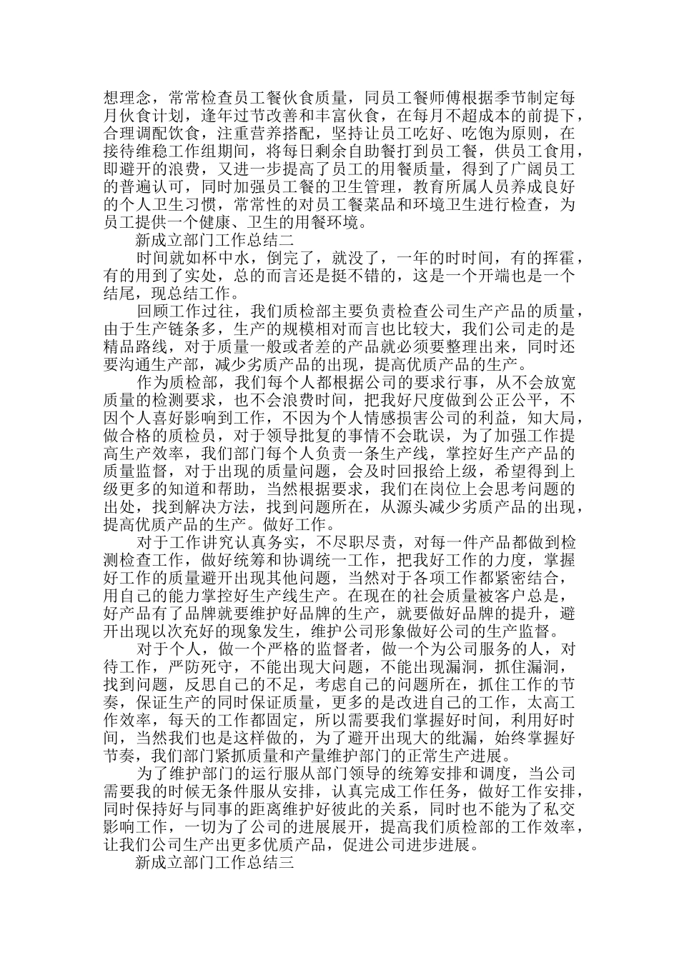 2024关于新成立部门工作总结范文_第2页