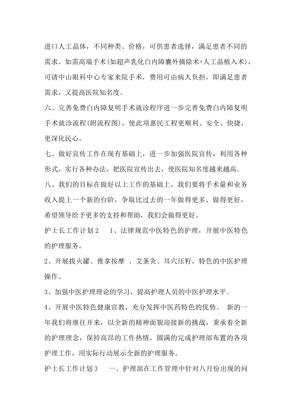2024关于精选护士长工作计划范文3篇_第2页