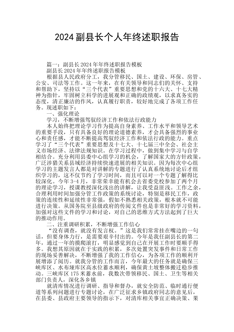 2024副县长个人年终述职报告_第1页