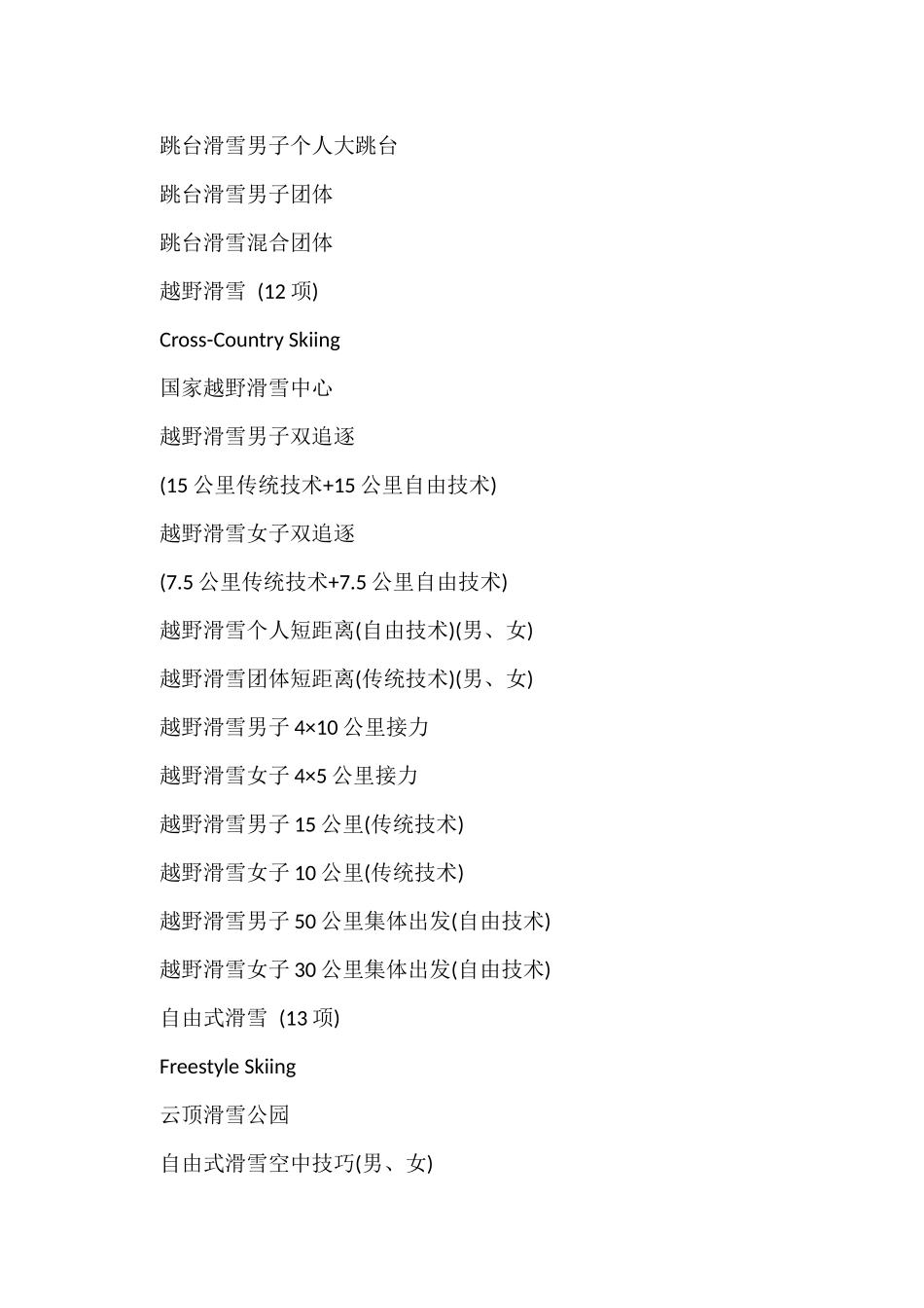 2024北京冬奥会比赛项目大全_第2页