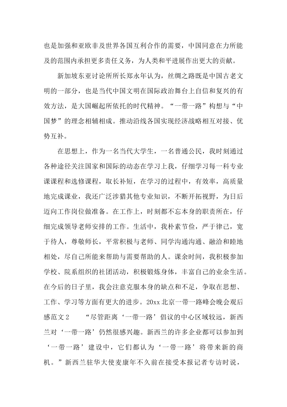 2024北京一带一路峰会晚会观后感_第2页