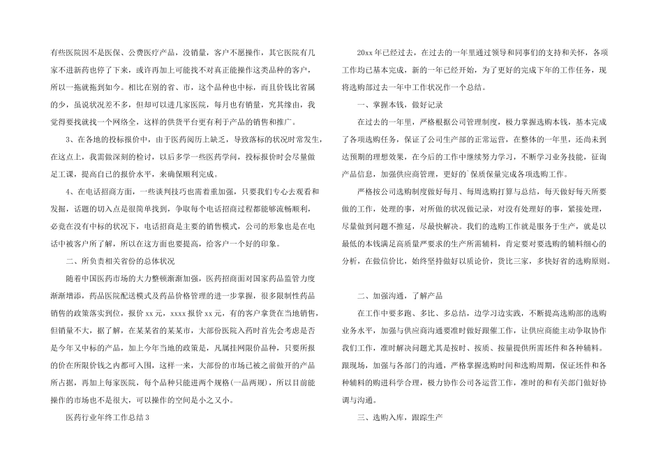 2024医药行业年终工作总结_第2页
