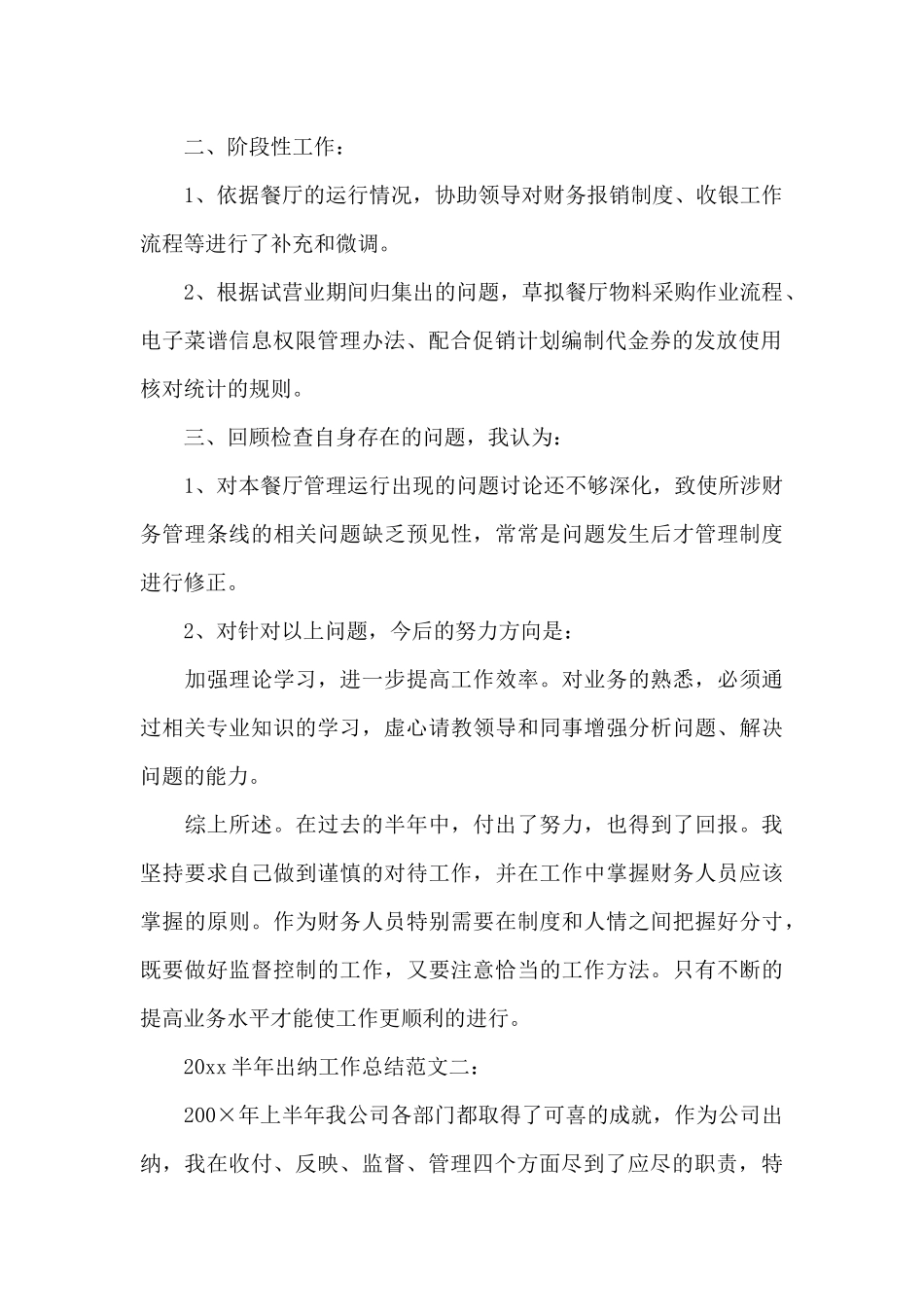 2024半年出纳工作总结_第2页
