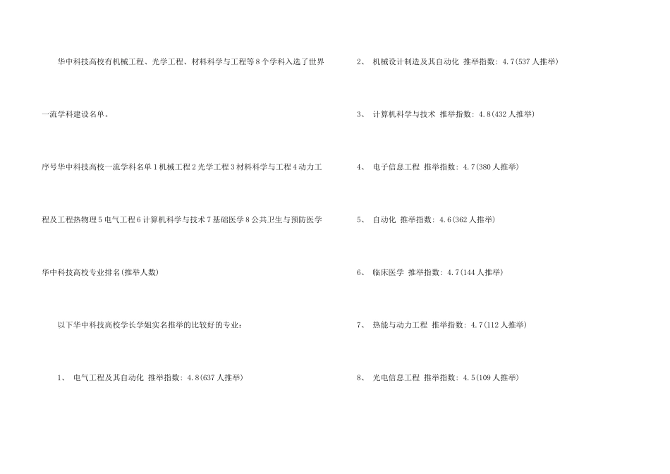 2024华中科技大学专业排名_第3页