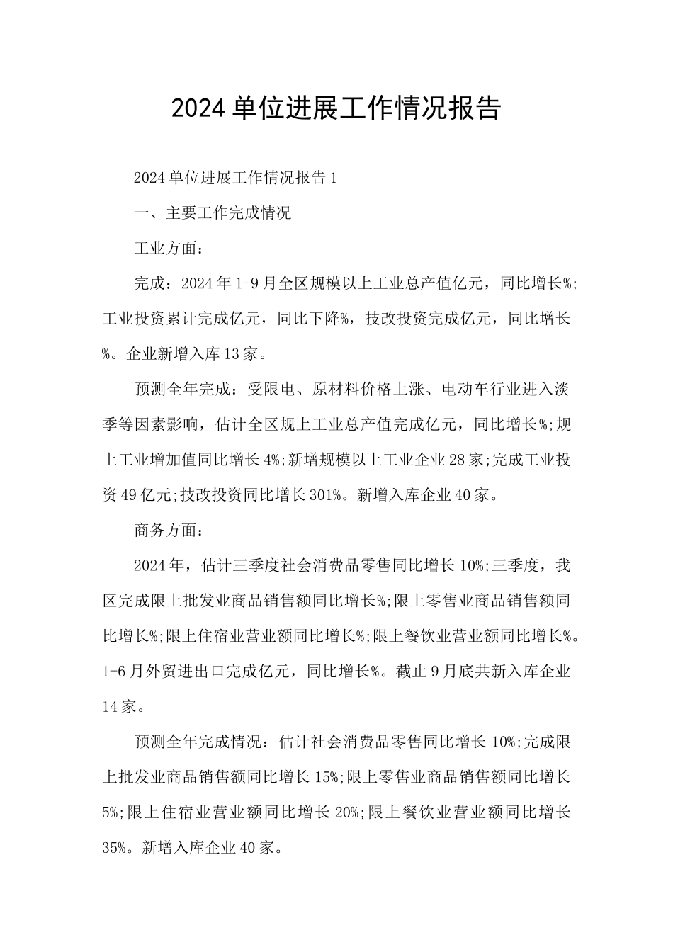 2024单位进展工作情况报告_第1页