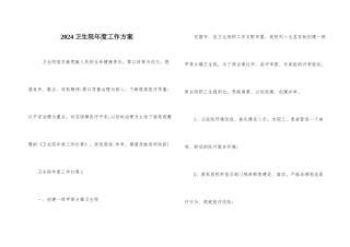 2024卫生院年度工作计划