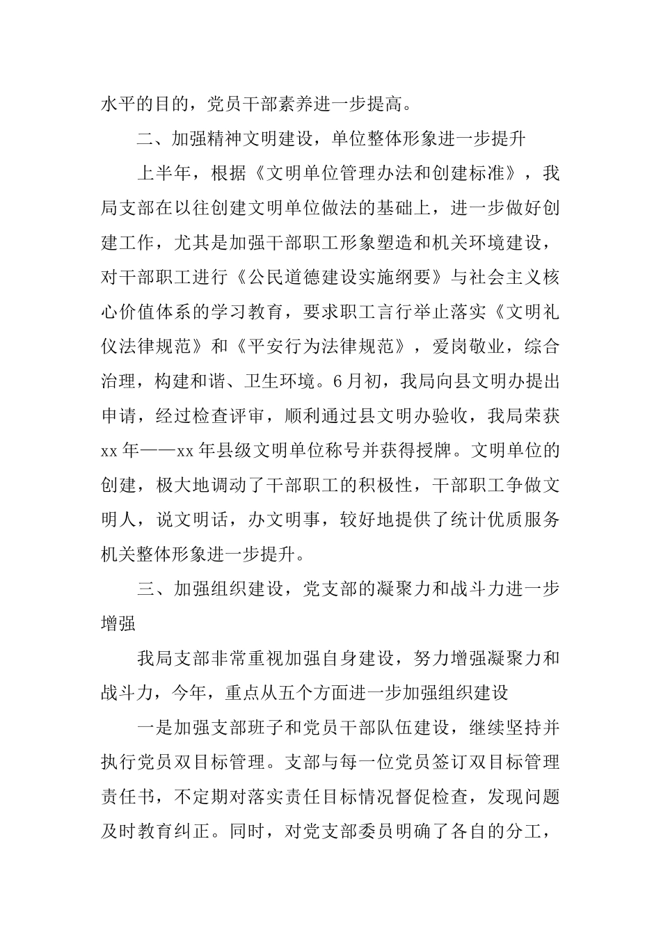 2024县统计局党支部工作总结_第2页