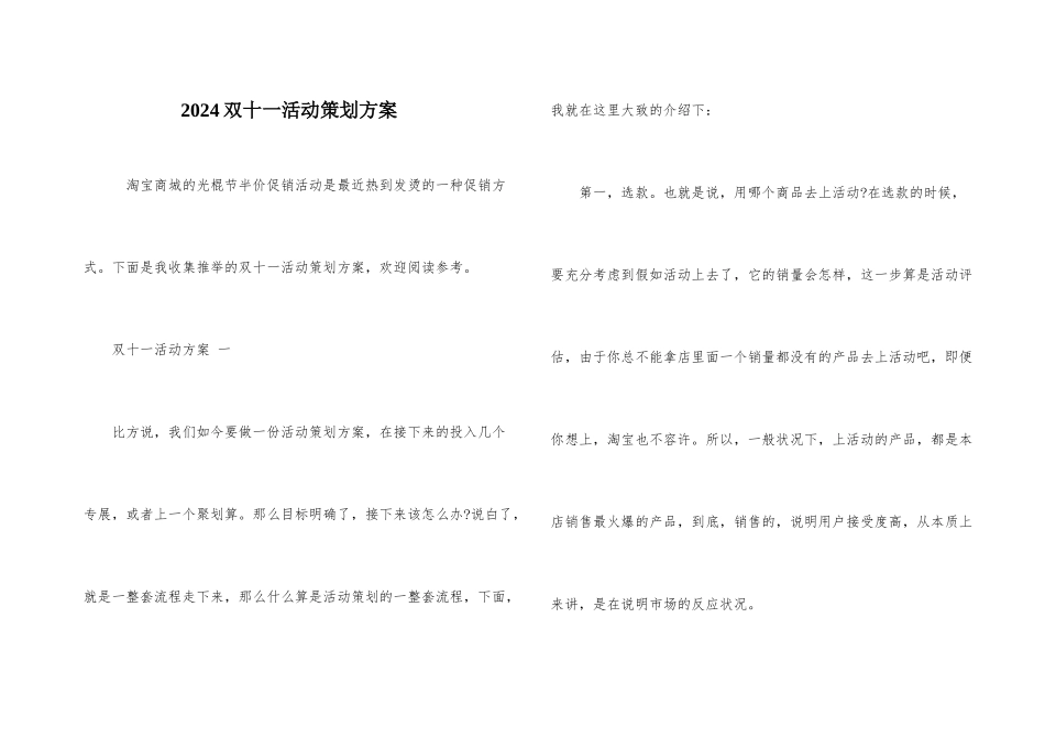 2024双十一活动策划方案_第1页