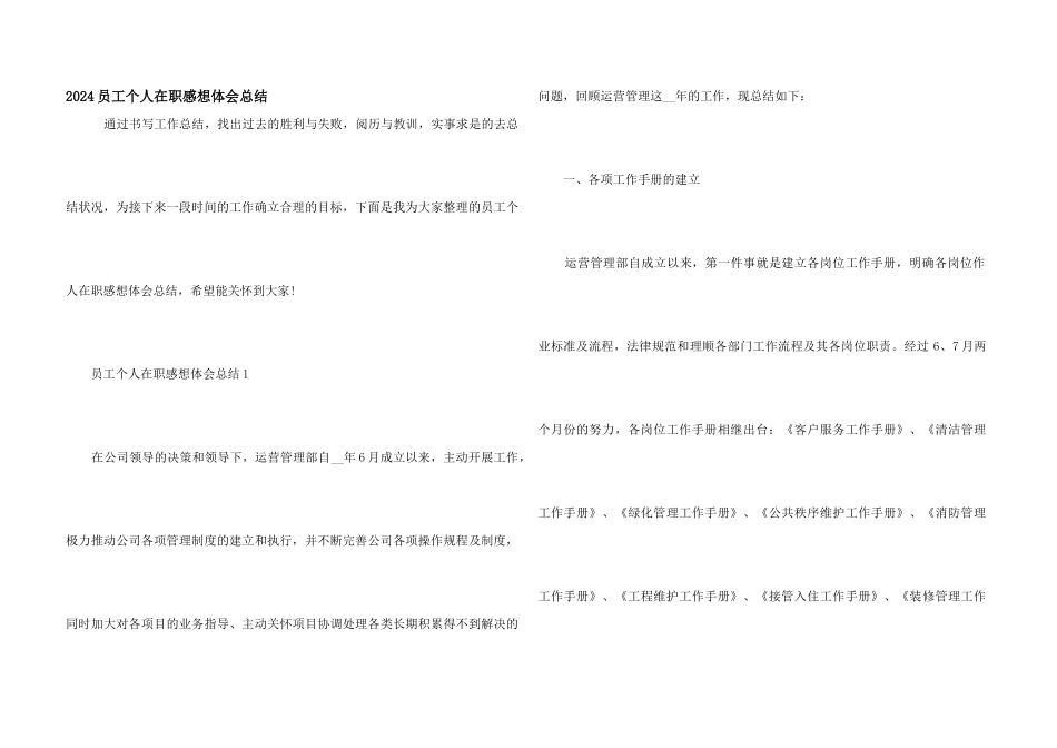2024员工个人在职感想体会总结_第1页