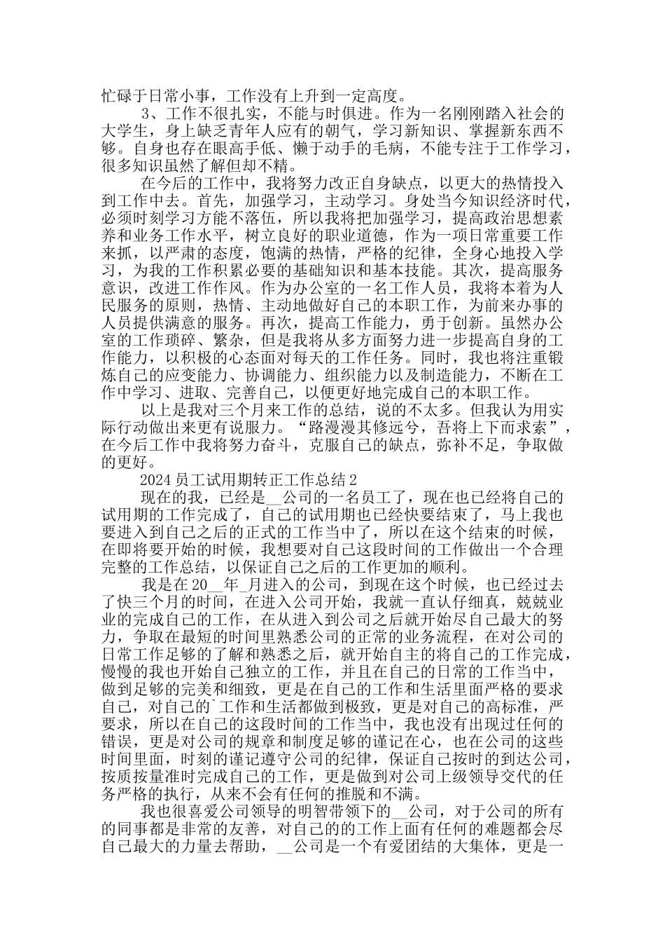 2024员工试用期转正工作总结_第2页