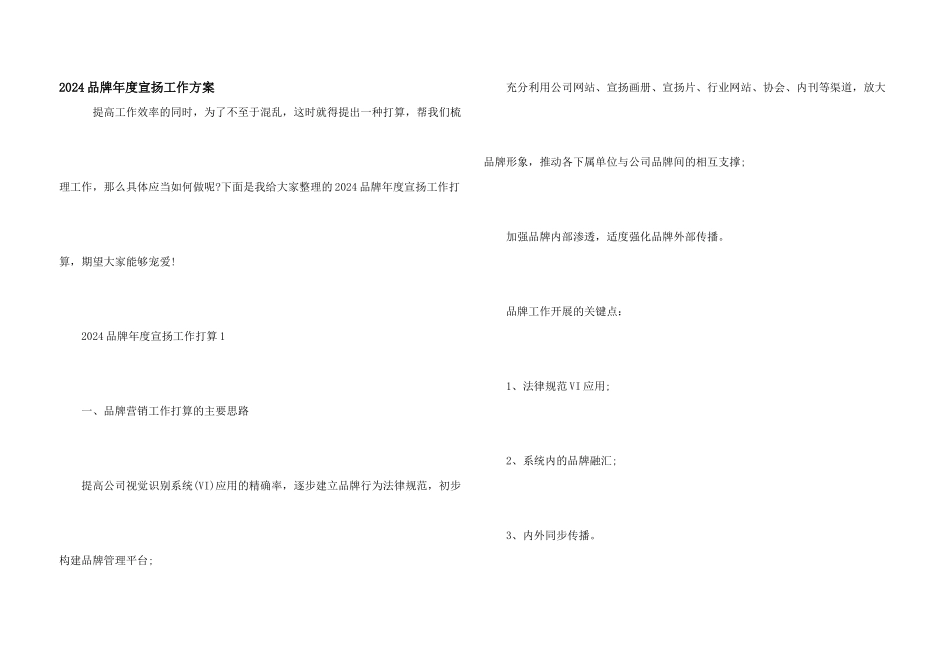 2024品牌年度宣传工作计划_第1页