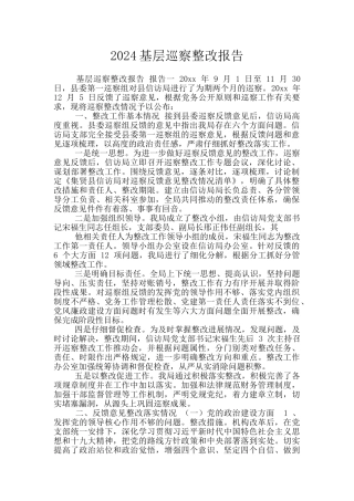 2024基层巡察整改报告