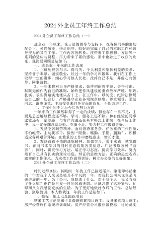 2024外企员工年终工作总结