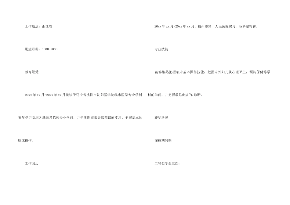 2024大专毕业生工作简历模板_第3页