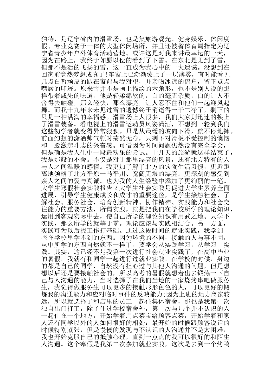 2024大学生寒假社会实践报告优秀范文5篇_第3页