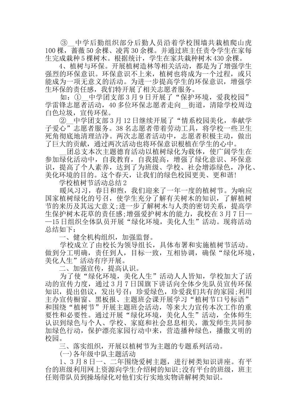 2024学校开展植树节活动总结范文5篇_第2页