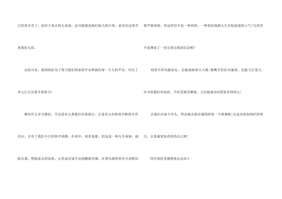 2024学生军训经历感想体会总结_第3页
