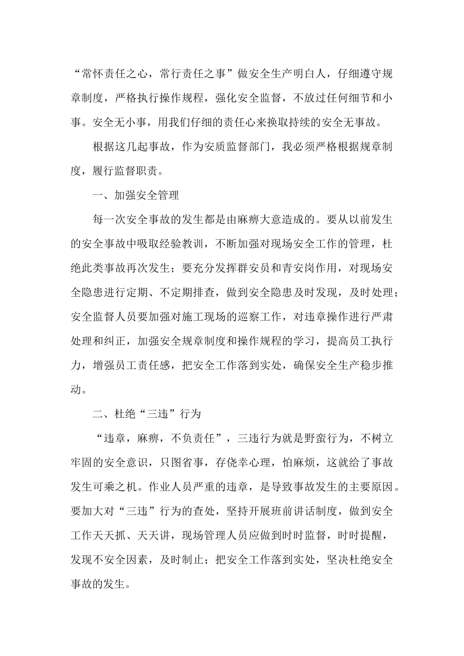 2024安全生产大反思大排查大整治心得体会三篇_第2页