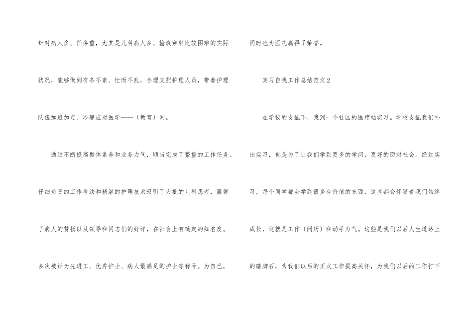 2024实习自我工作总结_第3页