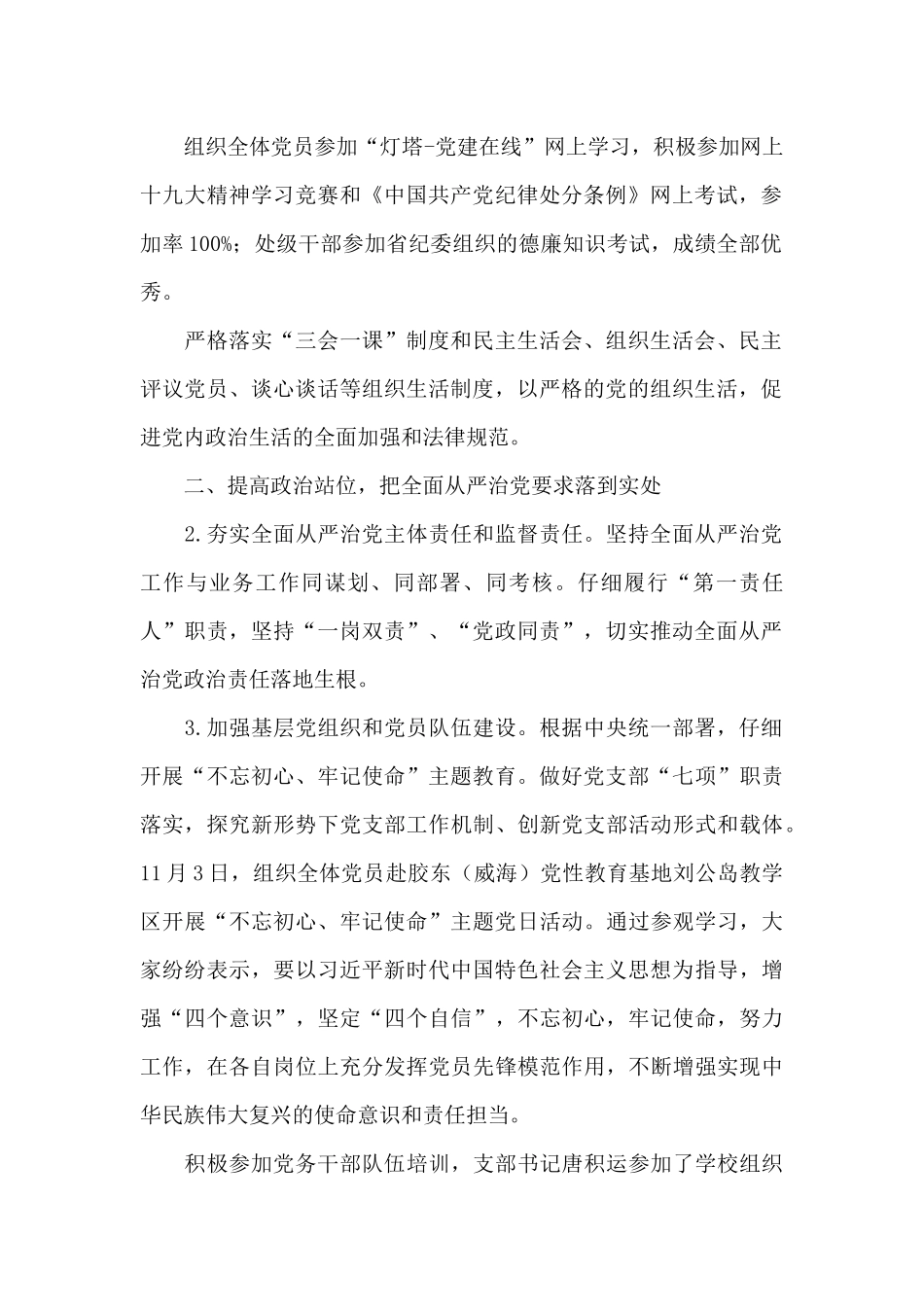 2024实施全面从严治党任务年终工作总结范文三篇_第2页