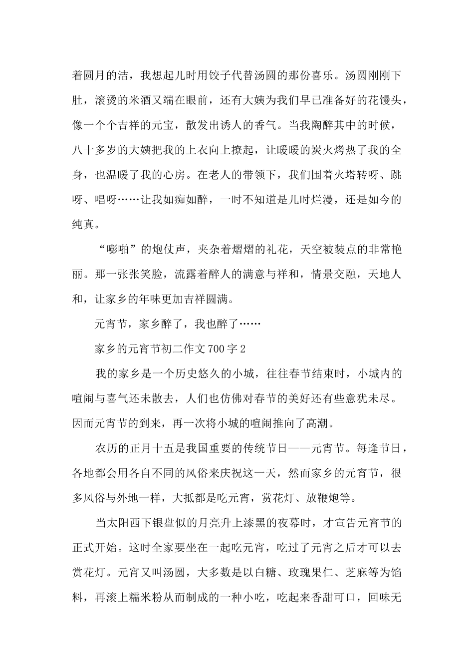 2024家乡的元宵节初二优秀作文700字7篇_第2页