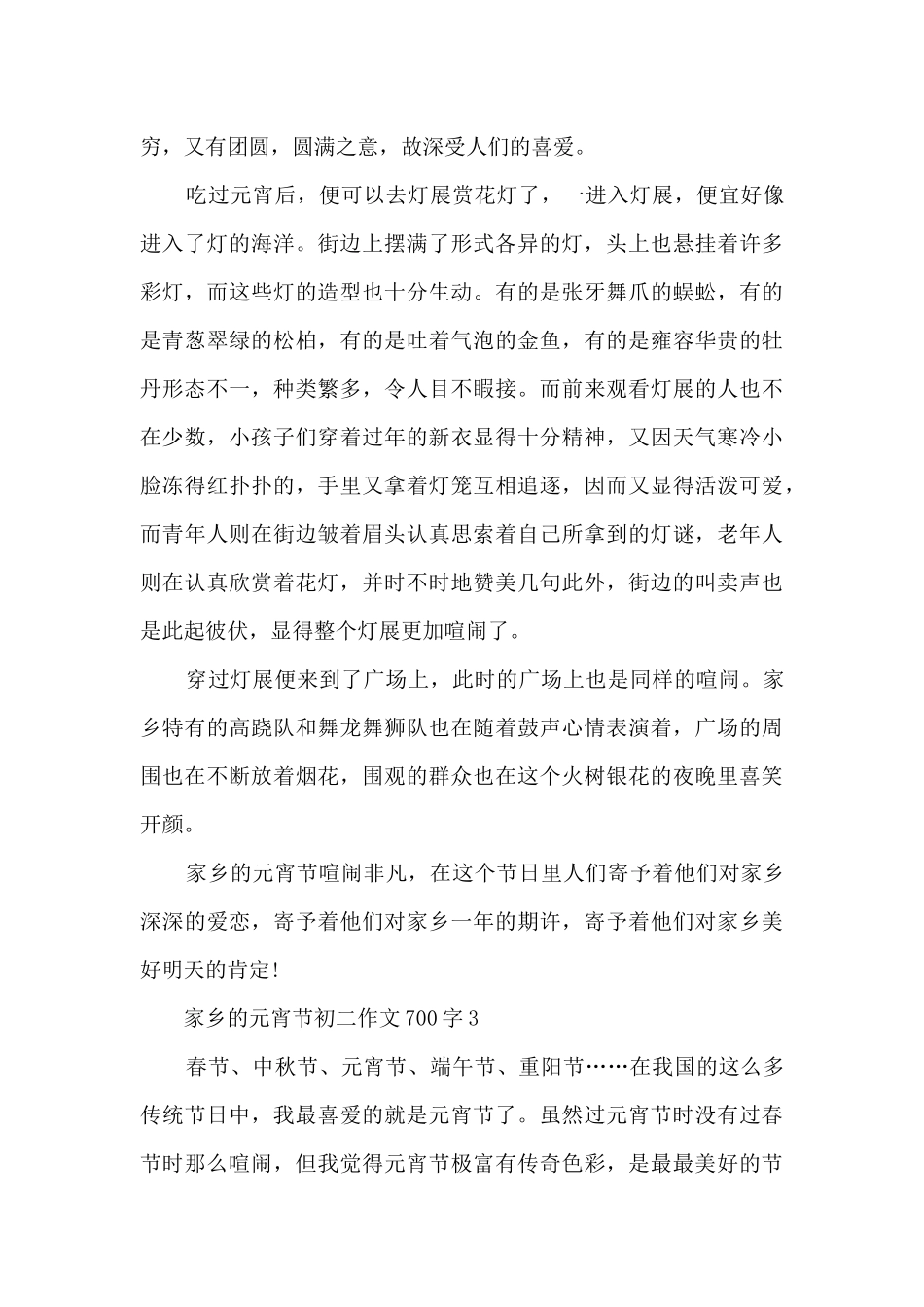 2024家乡的元宵节初二优秀作文700字7篇_第3页