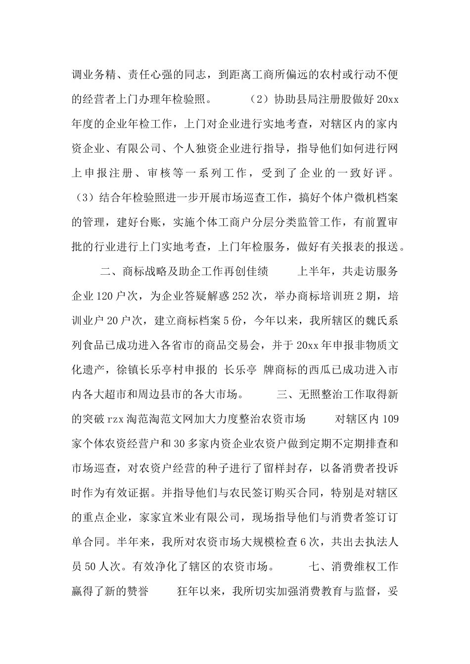 2024工商所工作总结范文模板_第2页