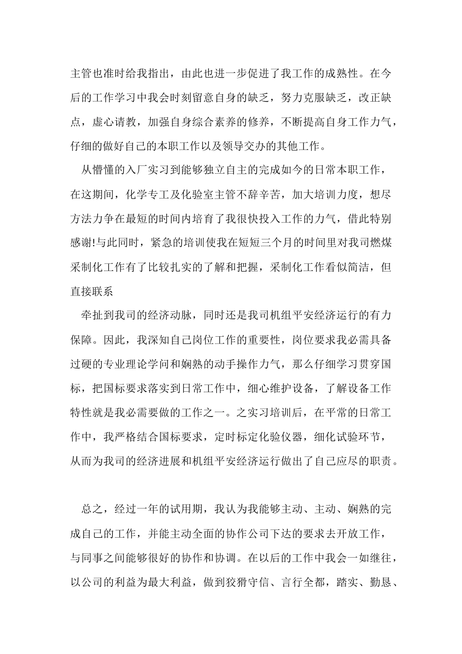 2024年11月试用期工作总结_第3页