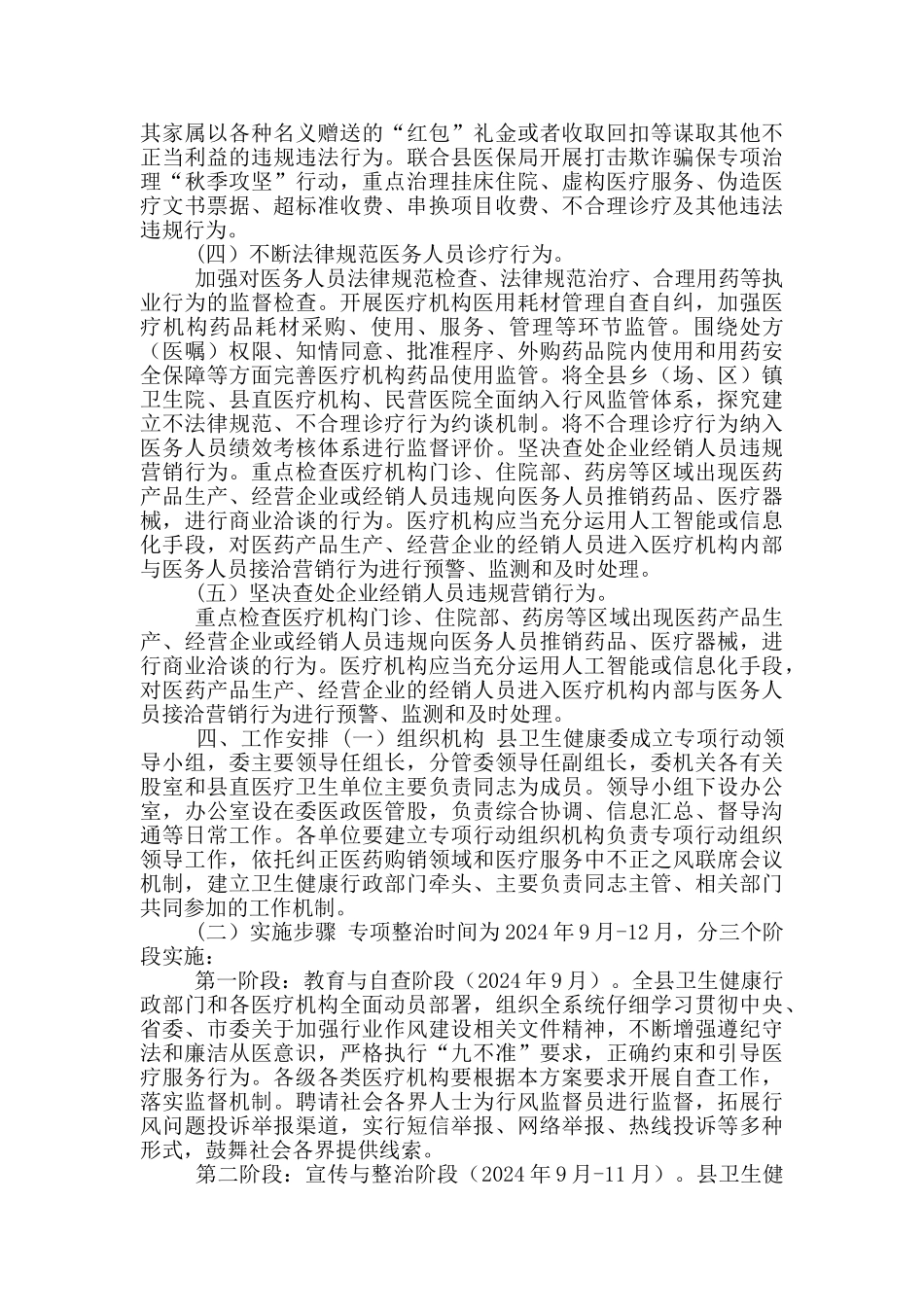 2024年XX县医疗行业作风建设工作专项行动方案_第2页