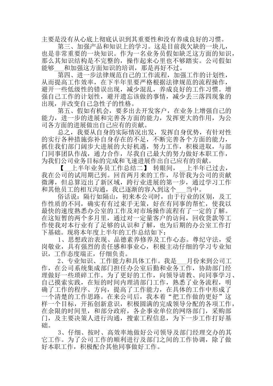 2024年上半年业务员工作总结_第2页