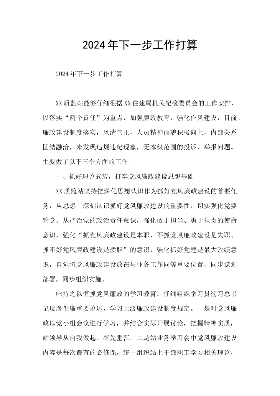 2024年下一步工作打算_第1页