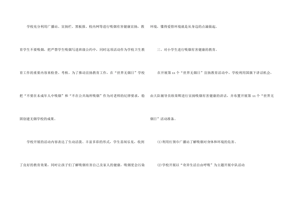 2024年世界无烟日宣传的活动总结_第2页
