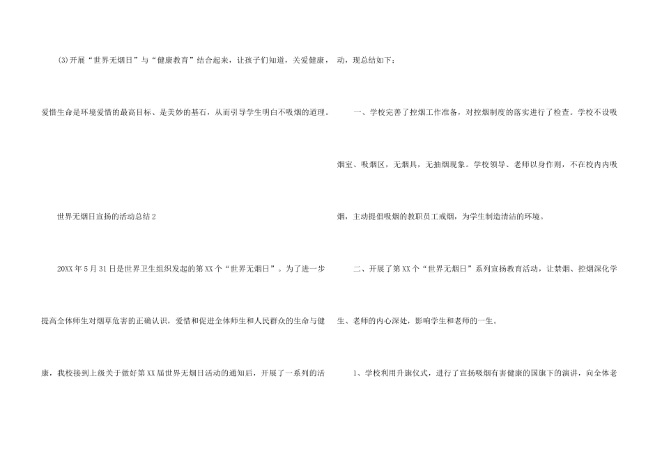 2024年世界无烟日宣传的活动总结_第3页