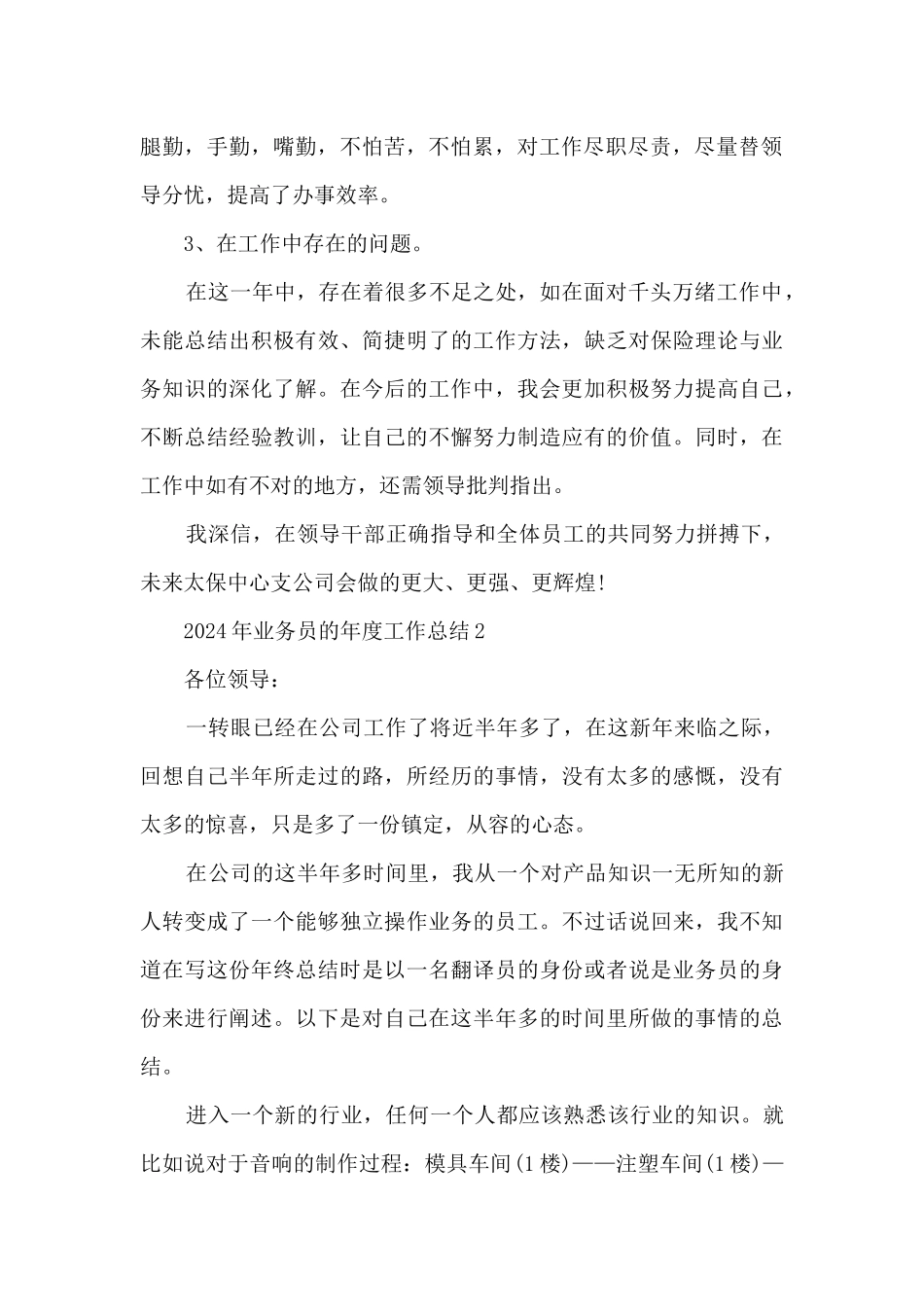 2024年业务员的年度工作总结5篇_第2页