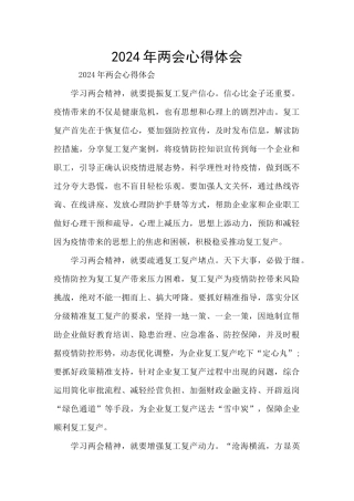 2024年两会心得体会