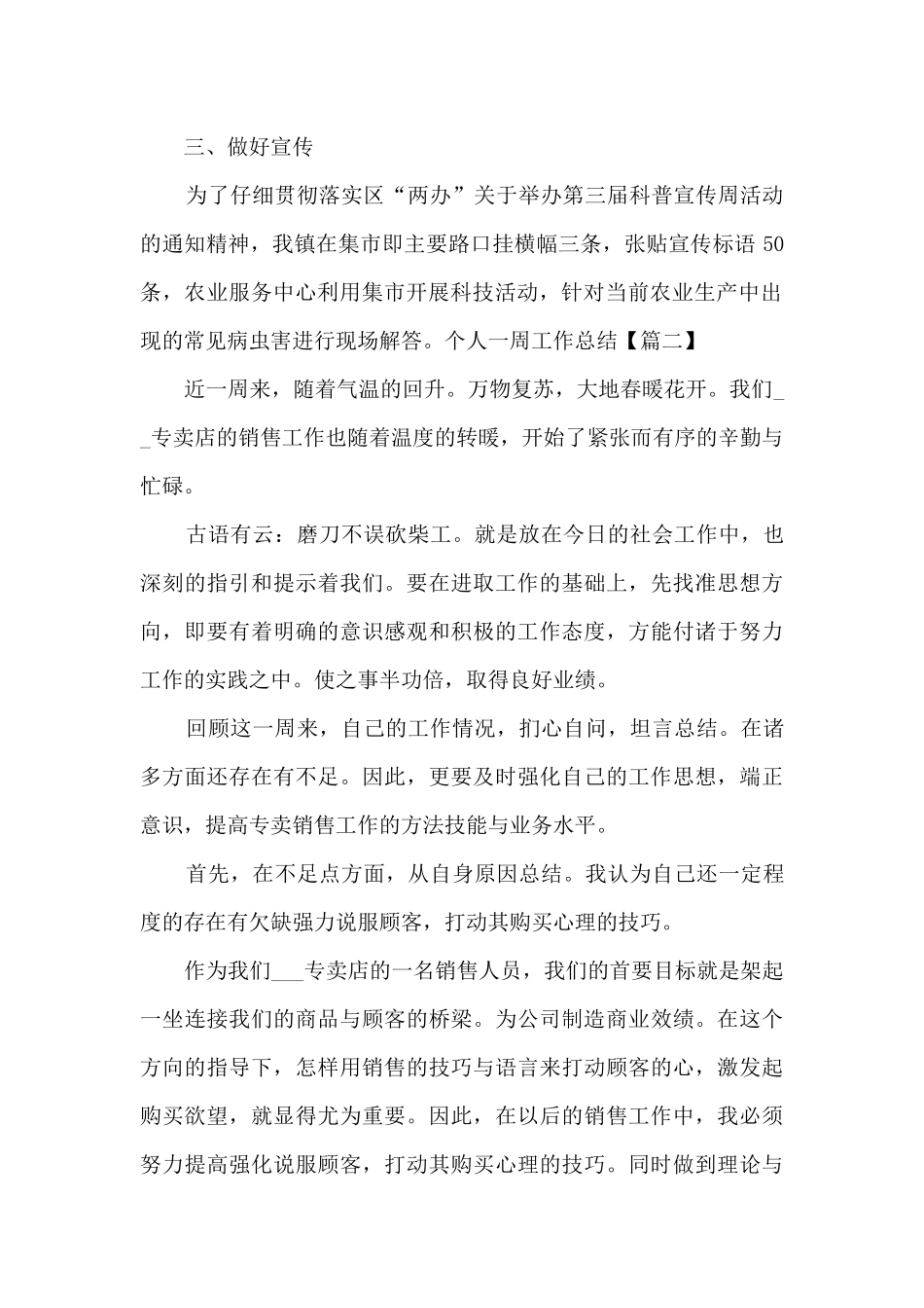 2024年个人一周工作总结_第2页