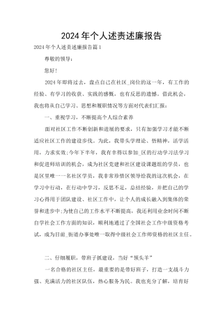 2024年个人述责述廉报告