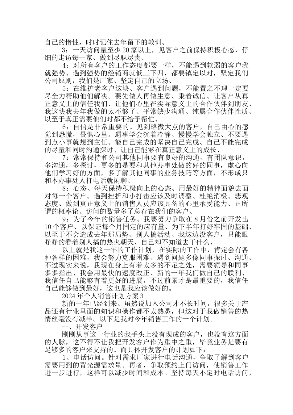 2024年个人销售计划方案_第2页