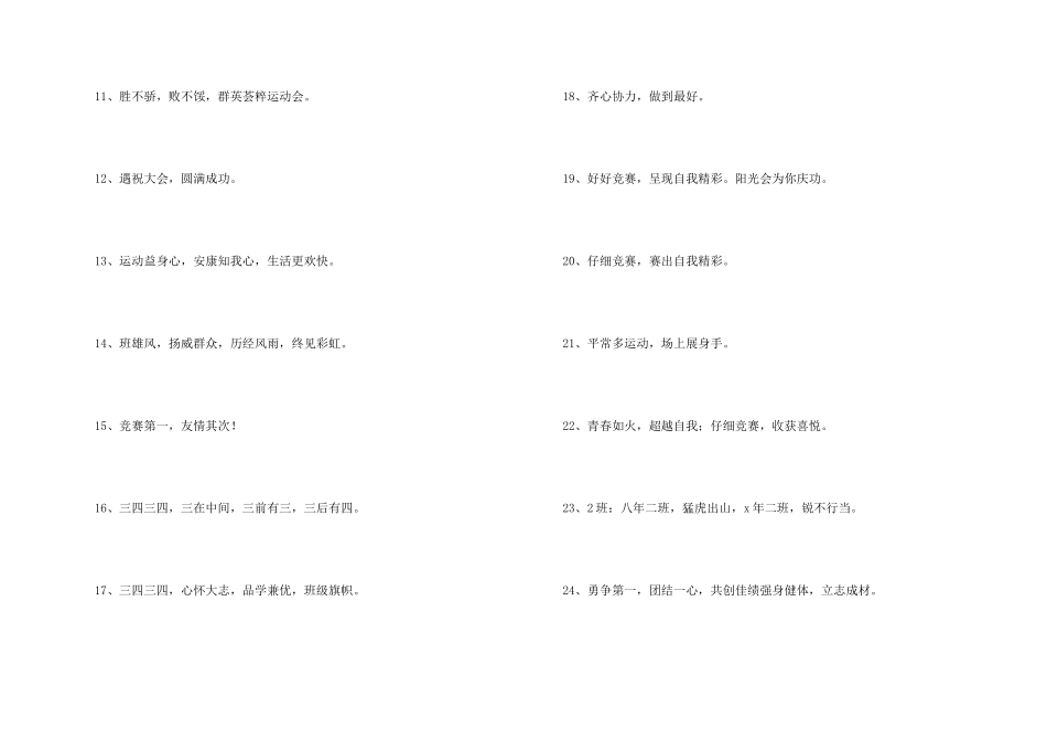 2024年中学运动会的口号30句_第2页